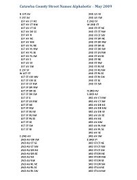 Street Names Alphabetic